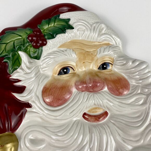 VTG Fitz and Floyd Essentials Omnibus Santa Face Plate Wall Hanging Christmas - Picture 2 of 8